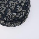 Christian Dior Trotter Canvas Saddle Coin Purse Navy Gold Auth 133288-7