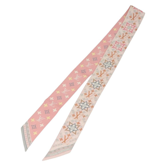 LOUIS VUITTON Bando BB Flowers Forever Scarf Silk Pink M77683 LV Auth 133297