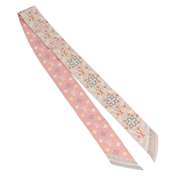 LOUIS VUITTON Bando BB Flowers Forever Scarf Silk Pink M77683 LV Auth 133297