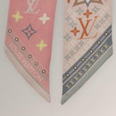 LOUIS VUITTON Bando BB Flowers Forever Scarf Silk Pink M77683 LV Auth 133297-4