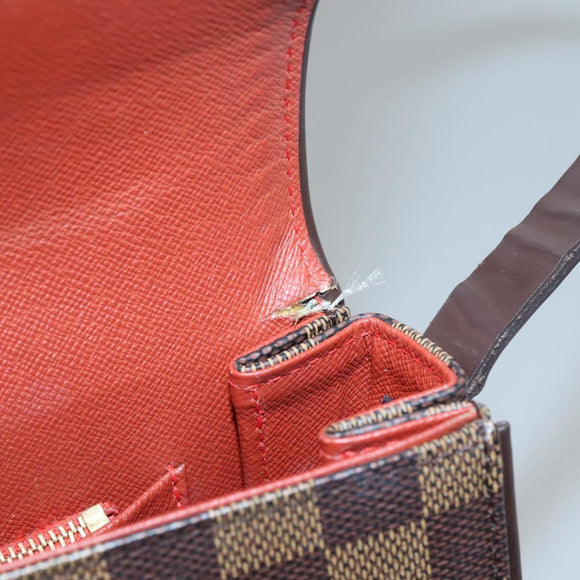 LOUIS VUITTON Damier Ebene Tribeca Ron Shoulder Bag N51160 LV Auth 133305