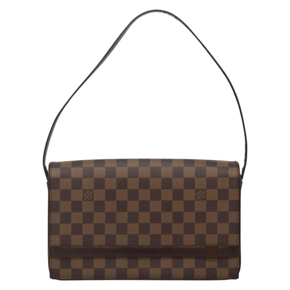 LOUIS VUITTON Damier Ebene Tribeca Ron Shoulder Bag N51160 LV Auth 133305
