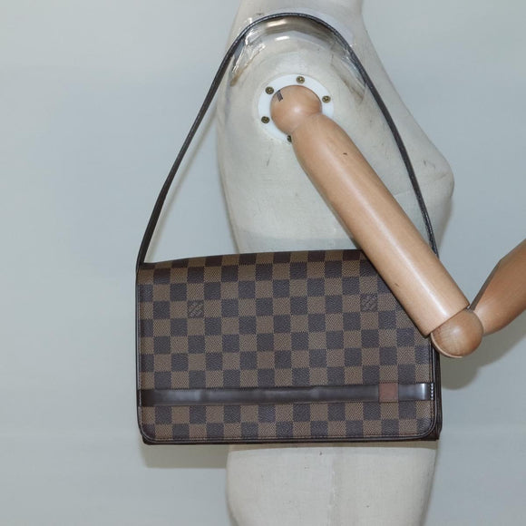 LOUIS VUITTON Damier Ebene Tribeca Ron Shoulder Bag N51160 LV Auth 133305