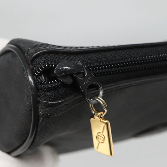 GUCCI Micro GG Supreme Pouch PVC Black Gold Auth 133307