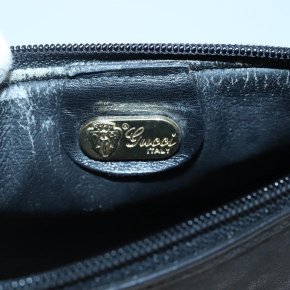 GUCCI Micro GG Supreme Pouch PVC Black Gold Auth 133307