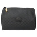 GUCCI Micro GG Supreme Pouch PVC Black Gold Auth 133307-13