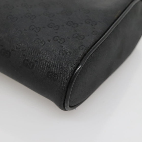 GUCCI Micro GG Supreme Pouch PVC Black Gold Auth 133307