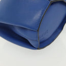 LOEWE Hand Bag Leather Blue Gold Auth 133309-8