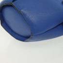 LOEWE Hand Bag Leather Blue Gold Auth 133309-15