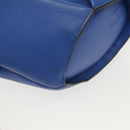 LOEWE Hand Bag Leather Blue Gold Auth 133309-16