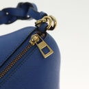 LOEWE Hand Bag Leather Blue Gold Auth 133309-9