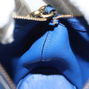 LOEWE Hand Bag Leather Blue Gold Auth 133309-20