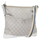 GUCCI GG Canvas Sherry Line Shoulder Bag Silver 145857 Auth 133310-1