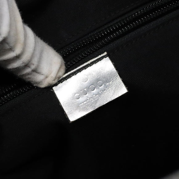 GUCCI GG Canvas Sherry Line Shoulder Bag Silver 145857 Auth 133310