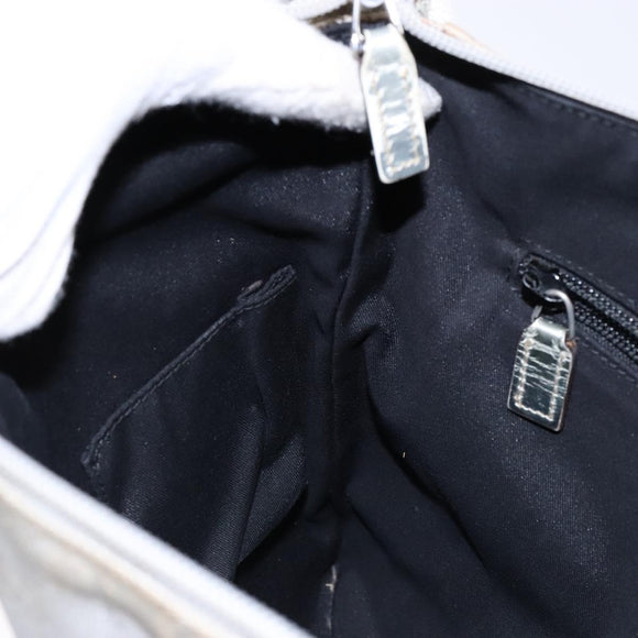 GUCCI GG Canvas Sherry Line Shoulder Bag Silver 145857 Auth 133310