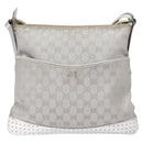 GUCCI GG Canvas Sherry Line Shoulder Bag Silver 145857 Auth 133310-2