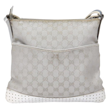 GUCCI GG Canvas Sherry Line Shoulder Bag Silver 145857 Auth 133310 - 0