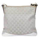 GUCCI GG Canvas Sherry Line Shoulder Bag Silver 145857 Auth 133310-3