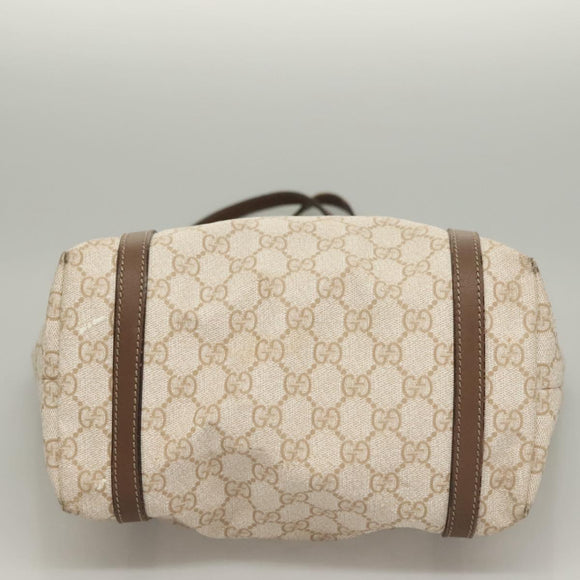 GUCCI GG Supreme Tote Bag PVC White Gold 336777 Auth 133312