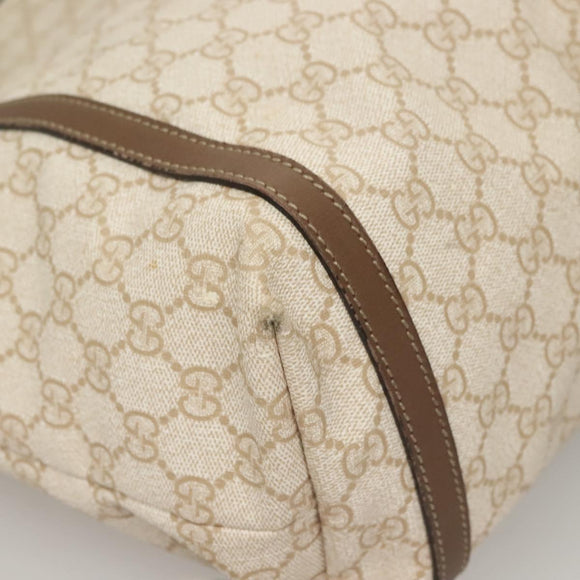 GUCCI GG Supreme Tote Bag PVC White Gold 336777 Auth 133312