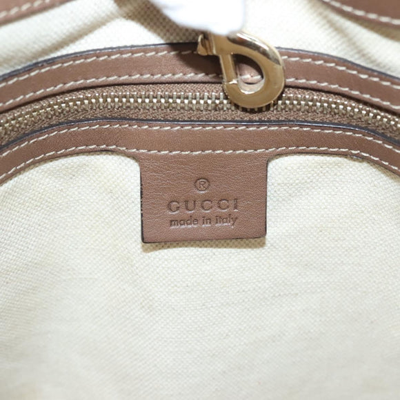 GUCCI GG Supreme Tote Bag PVC White Gold 336777 Auth 133312