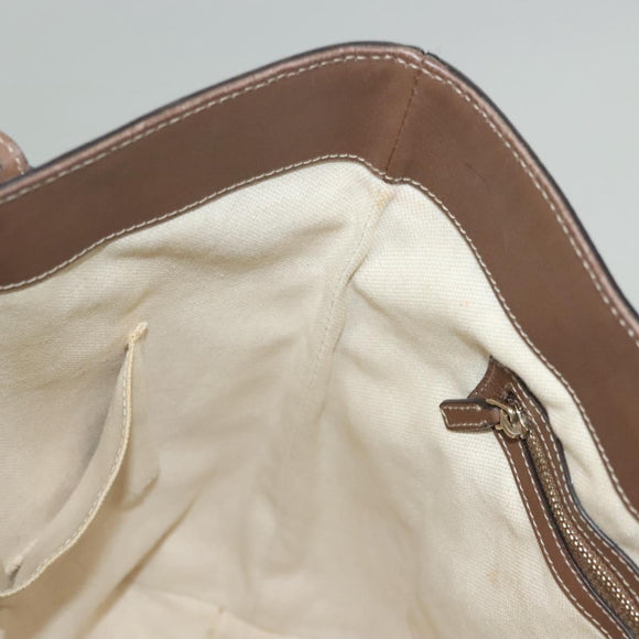 GUCCI GG Supreme Tote Bag PVC White Gold 336777 Auth 133312