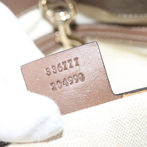 GUCCI GG Supreme Tote Bag PVC White Gold 336777 Auth 133312