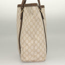 GUCCI GG Supreme Tote Bag PVC White Gold 336777 Auth 133312-4