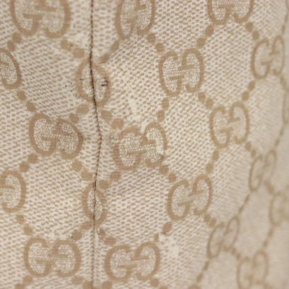 GUCCI GG Supreme Tote Bag PVC White Gold 336777 Auth 133312