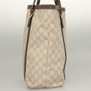 GUCCI GG Supreme Tote Bag PVC White Gold 336777 Auth 133312-6