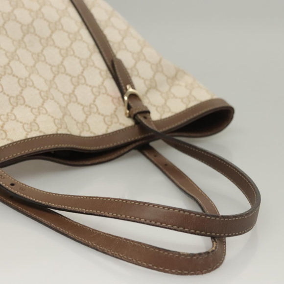 GUCCI GG Supreme Tote Bag PVC White Gold 336777 Auth 133312