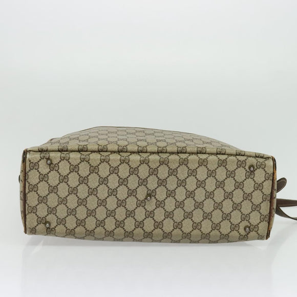 GUCCI GG Supreme Shoulder Bag PVC Beige Auth 133313