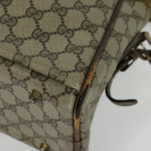 GUCCI GG Supreme Shoulder Bag PVC Beige Auth 133313