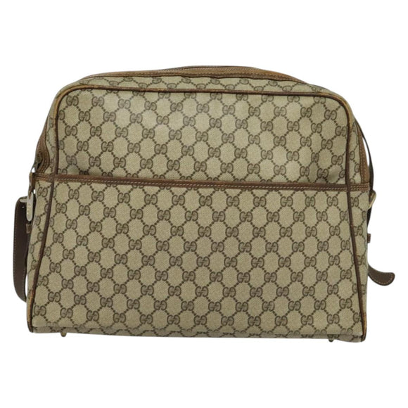 GUCCI GG Supreme Shoulder Bag PVC Beige Auth 133313