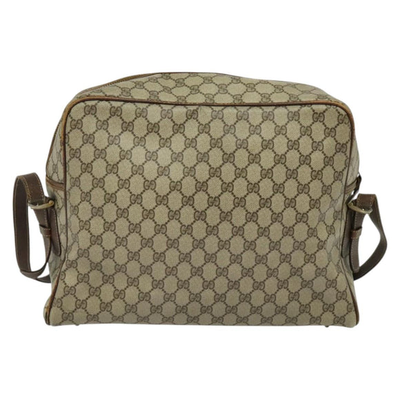 GUCCI GG Supreme Shoulder Bag PVC Beige Auth 133313