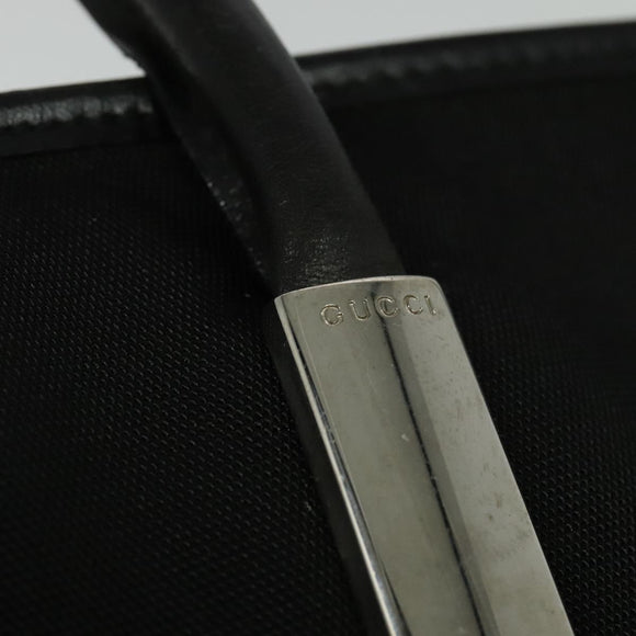 GUCCI Tote Bag Canvas Black Silver 002 2123 0456 Auth 133320