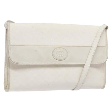 GUCCI Micro GG Supreme Shoulder Bag PVC White Gold 004 58 0264 Auth 133321