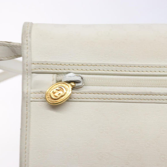 GUCCI Micro GG Supreme Shoulder Bag PVC White Gold 004 58 0264 Auth 133321