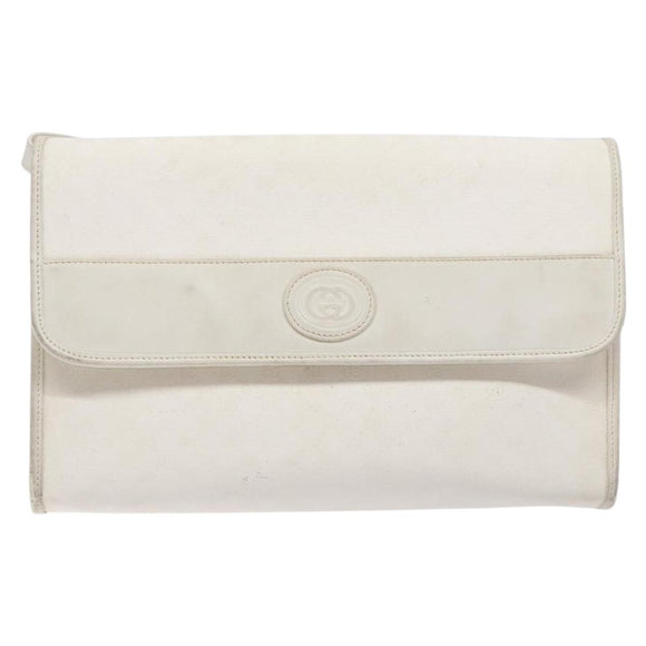 GUCCI Micro GG Supreme Shoulder Bag PVC White Gold 004 58 0264 Auth 133321