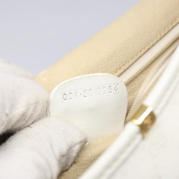 GUCCI Micro GG Supreme Shoulder Bag PVC White Gold 004 58 0264 Auth 133321