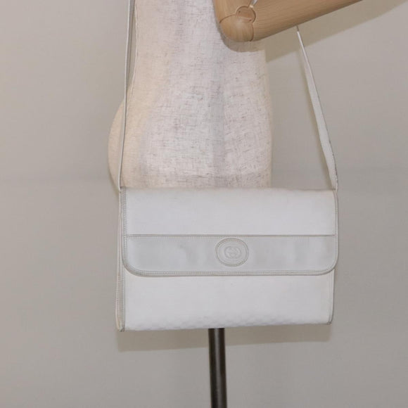 GUCCI Micro GG Supreme Shoulder Bag PVC White Gold 004 58 0264 Auth 133321