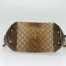 GUCCI Heart Bit GG Canvas Hand Bag 2way Brown Gold 269955 Auth 133323-5