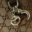 GUCCI Heart Bit GG Canvas Hand Bag 2way Brown Gold 269955 Auth 133323-18