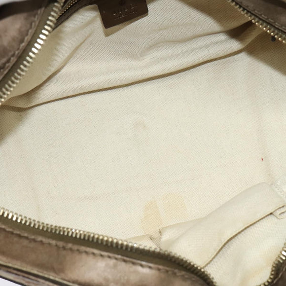 GUCCI Heart Bit GG Canvas Hand Bag 2way Brown Gold 269955 Auth 133323