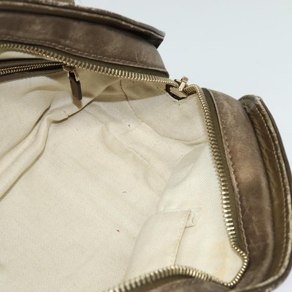 GUCCI Heart Bit GG Canvas Hand Bag 2way Brown Gold 269955 Auth 133323