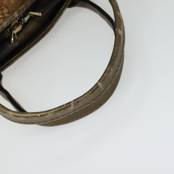 GUCCI Heart Bit GG Canvas Hand Bag 2way Brown Gold 269955 Auth 133323