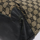 GUCCI GG Canvas Tote Bag Beige Black 002 1121 Auth 133325-16