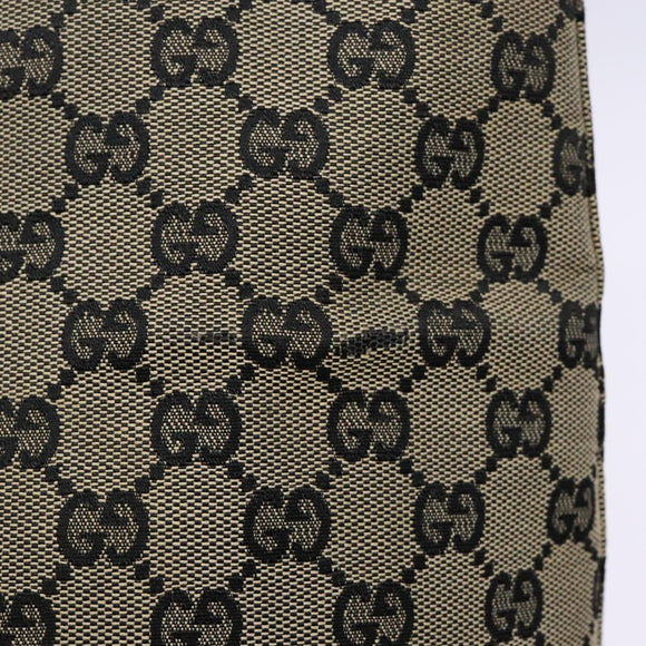 GUCCI GG Canvas Tote Bag Beige Black 002 1121 Auth 133325