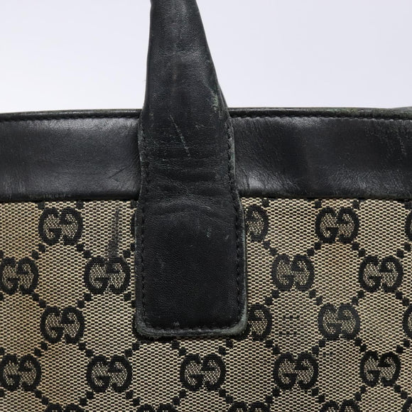 GUCCI GG Canvas Tote Bag Beige Black 002 1121 Auth 133325