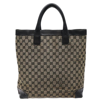 GUCCI GG Canvas Tote Bag Beige Black 002 1121 Auth 133325 - 0